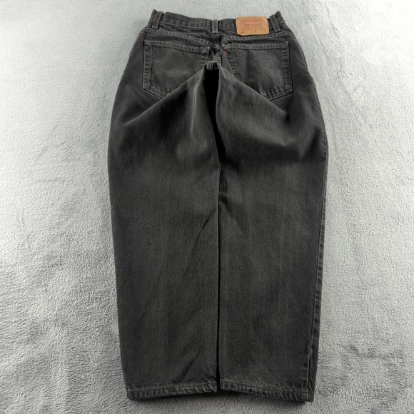 Levi's Denim - Vintage Levis 550 Jeans 8‎ (Fits 26x27) Black Faded Relaxed Skater Grunge 90 Y2K